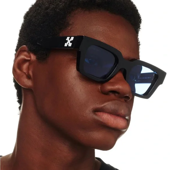 |SOLD| Off-White Virgil Sunglasses Black Frame Blue Lens Blue Logo - Picture 11 of 11